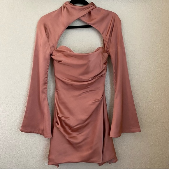 House‎ of CB Toira Satin Corset Rose Pink Flare Mini Dress NWOT size XS - Picture 4 of 15